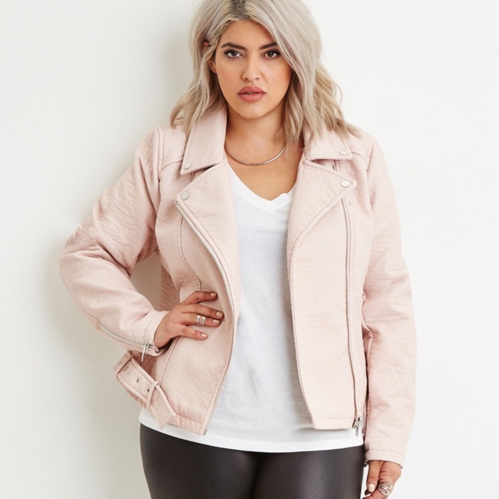 pink moto jacket